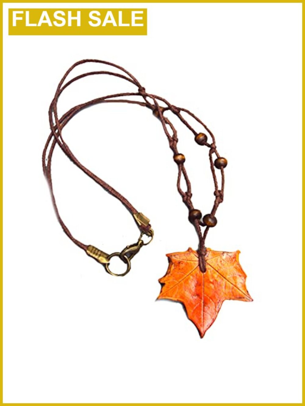 Handmade Polymer Clay Maple Leaf Necklace